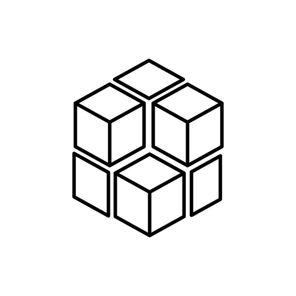 Κύβος σχήμα γεωμετρικές και αφηρημένες θέμα απομονωμένες σχεδιασμό εικονογράφηση διάνυσμα - Διάνυσμα, εικόνα