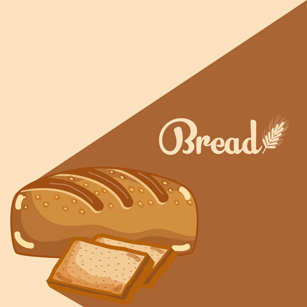 茶色の背景ベクトル イラスト グラフィック デザイン上パンおいしい、新鮮なパン屋さん - ベクター画像