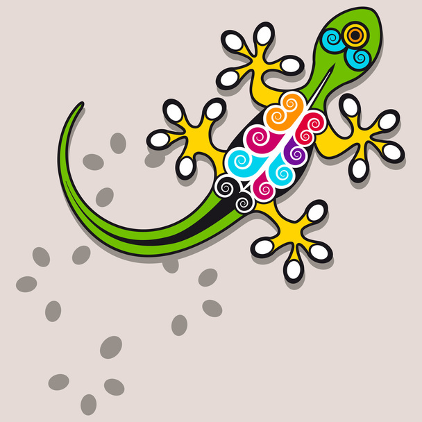 Lizard. Tribal background. - Vector, Image