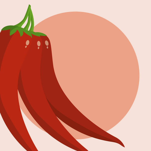 Projekt graficzny ilustracja wektor kreskówka czerwona papryczka chilli - Wektor, obraz