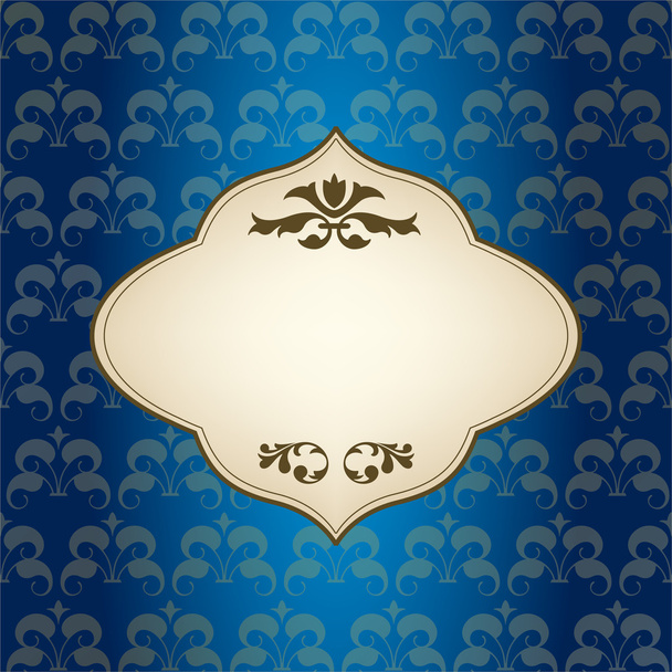 Diseño azul del marco vintage para la tarjeta de felicitación
 - Vector, imagen