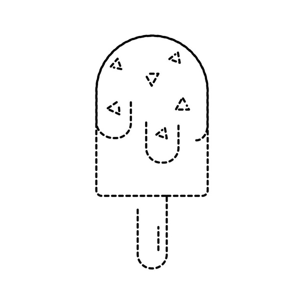 decimale vorm zoete ice lolly dessert snack vectorillustratie - Vector, afbeelding