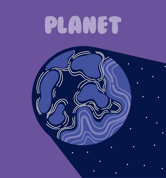 Pluto milkyway planet colorful cartoon vector illustration graphic design - Vector, Image