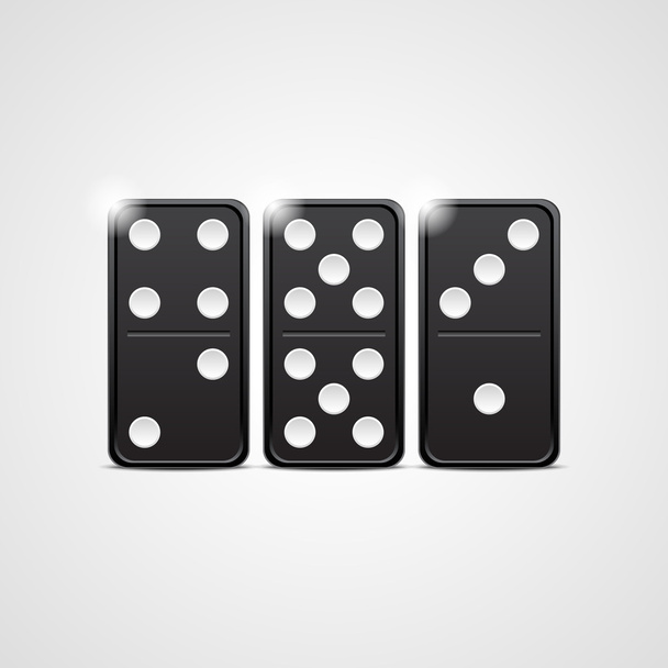 Domino black set vector illustration on white background - Vector, Image