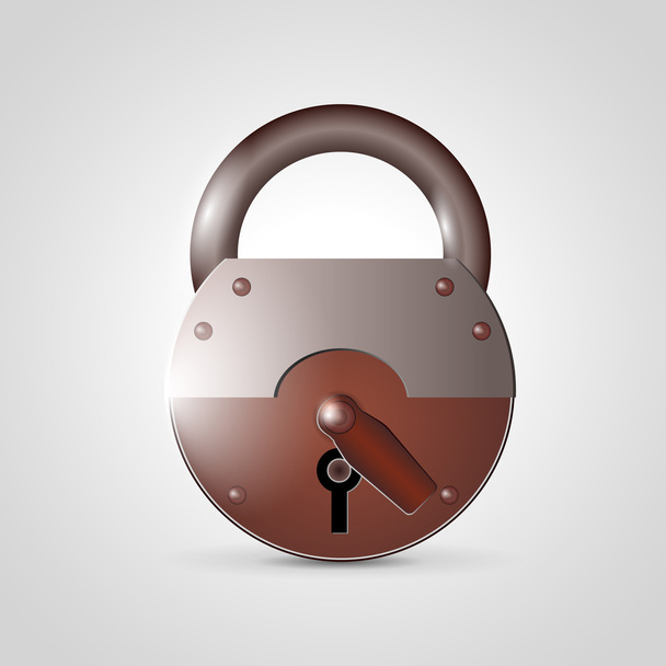 Lock icon on light grey background - Vector, Image