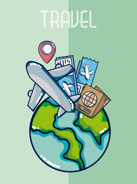 Подорожі та відпустка по всьому світу Векторні ілюстрації графічний дизайн
 - Вектор, зображення