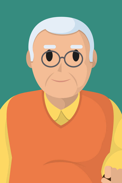 mignon grand-père profil vectoriel illustration conception graphique
 - Vecteur, image