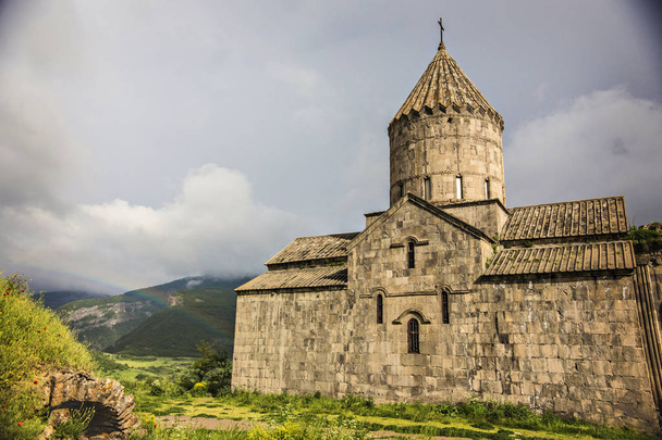 Tatev historical Monastery in Armenia. Building of the Tatev Church, Armenia - Fotoğraf, Görsel