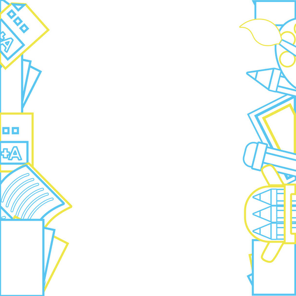 Цветовая линия школьные инструменты Образование фон дизайн векторной иллюстрации
 - Вектор,изображение