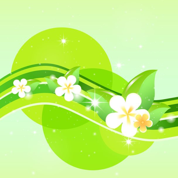 Spring green floral background - Vector, Image