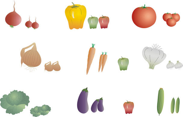 Skupina rozmanité zeleniny - Vektor, obrázek