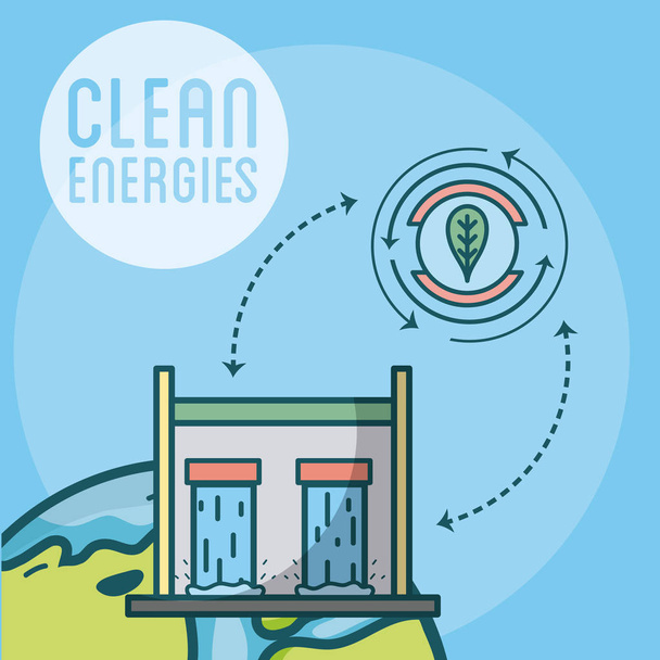 水力エネルギー plany 建物ベクトル イラスト グラフィック デザイン - ベクター画像