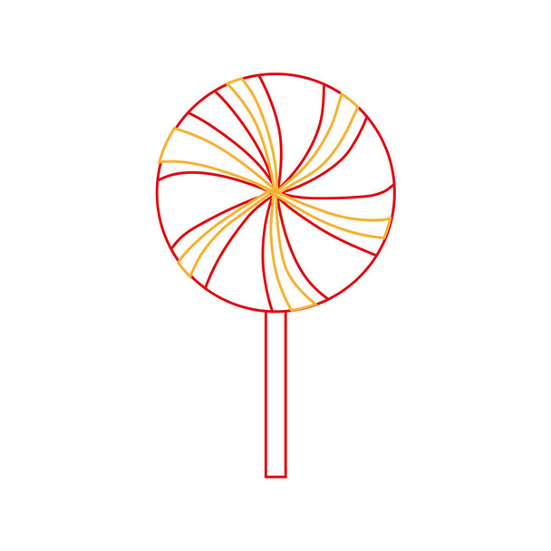 línea de color dulce espiral piruleta caramelo caramelo vector ilustración
 - Vector, Imagen