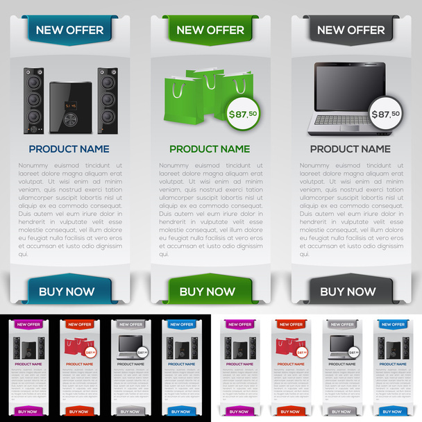 Website design template for buying computers and electronics - Vector, Image