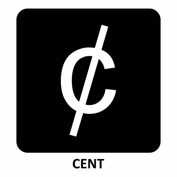 Illustration du symbole Cent noir et blanc
 - Vecteur, image