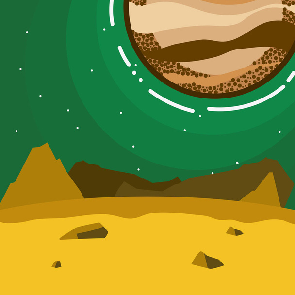 Venus Planet vom Boden aus gesehen Cartoon Vektor Illustration Grafik Design - Vektor, Bild