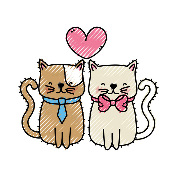 Cartoon cat of animal pet and kitten theme Isolated design Vector illustration - Vector, Image