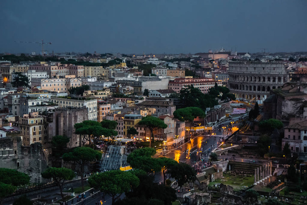 Αυτοκρατορίας της Ρώμης Ιταλία Piazza Venezia ορίζοντα ιστορία πόλης - Φωτογραφία, εικόνα