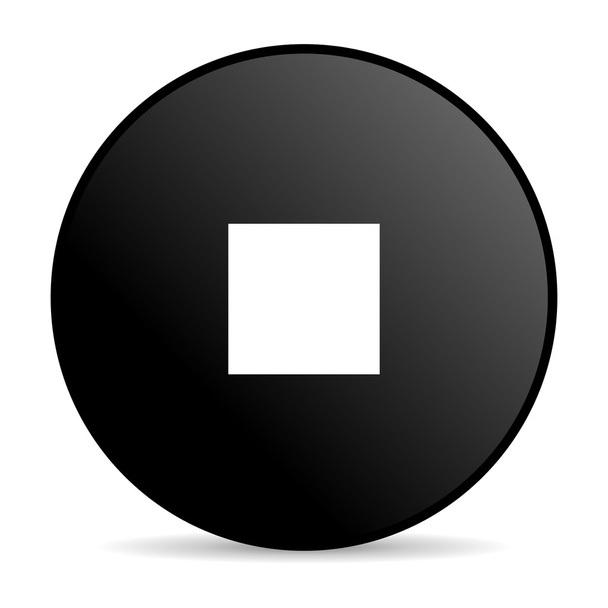 stop black circle web glossy icon - Foto, afbeelding