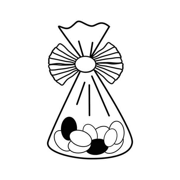 sacchetto di forma punteggiata con mandorle caramella dolce dessert vettoriale illustrazione
 - Vettoriali, immagini