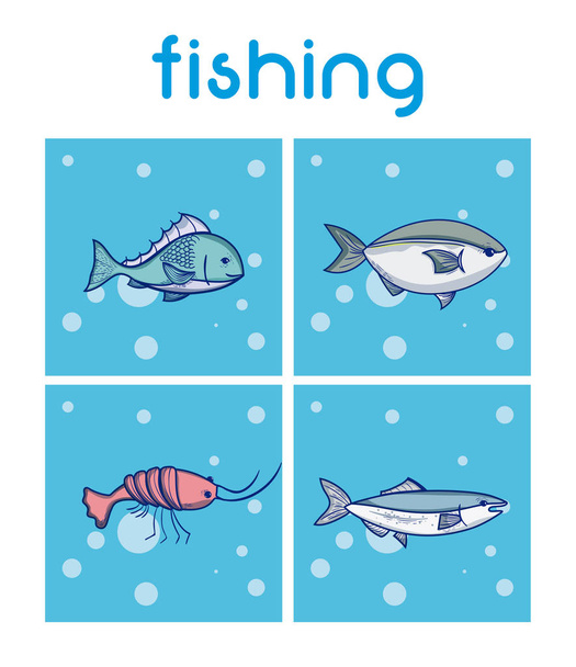 スポーツ漫画のベクトル イラスト グラフィック デザインを釣りのセット - ベクター画像