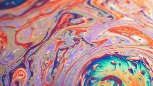 Meravigliosa struttura di bolle colorate. Movimento caotico
. - Filmati, video