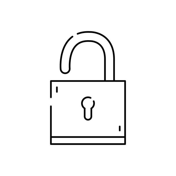 line padlock object to protection and security symbol vector illustration - Vector, Image