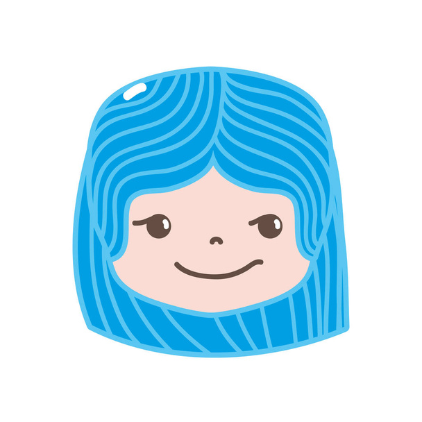 полноцветная голова девушки с прической и векторным рисунком
 - Вектор,изображение