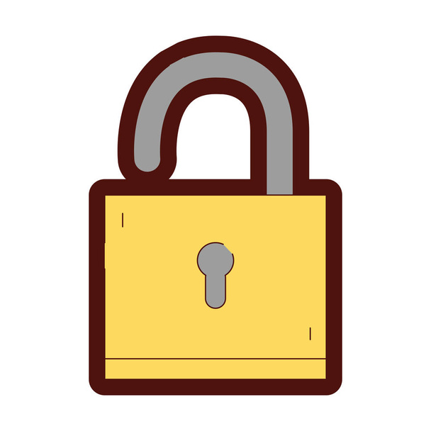 line color padlock object to protection and security symbol vector illustration - Vector, Image