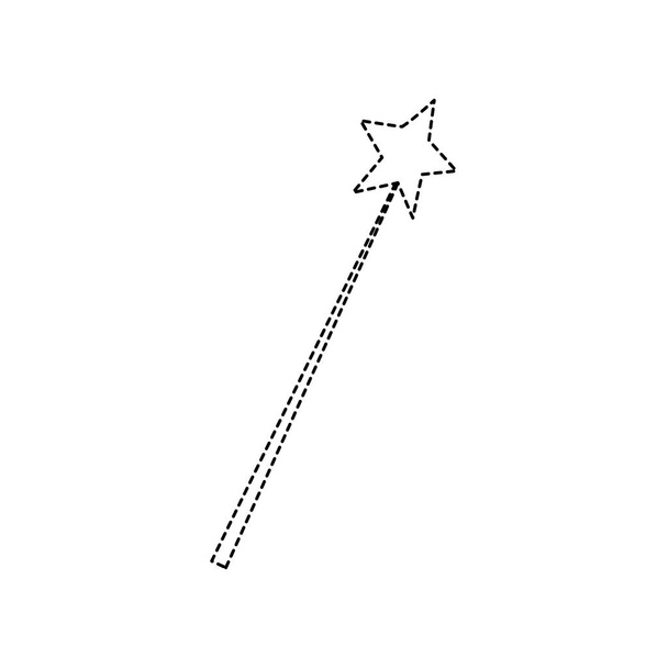 forma punteggiata bacchetta magica bastone alla procedura guidata oggetto vettoriale illustrazione
 - Vettoriali, immagini
