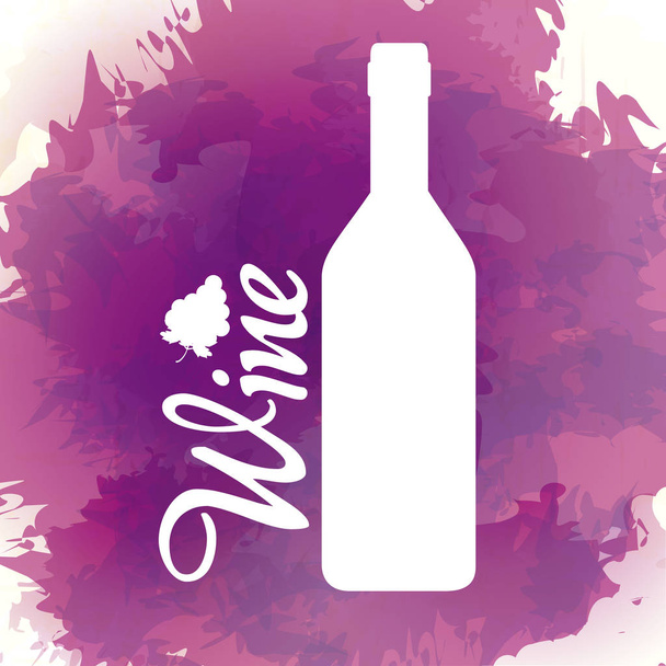 Viini pullon siluetti violetti splash vektori kuvitus graafinen suunnittelu
 - Vektori, kuva