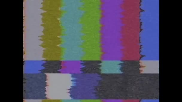 retro 4 x 3-as Tv teszt tabletta a görgetés interferencia képernyő háttér animációs hurok új minőségű vintage digitális technológia színes videofelvétel - Felvétel, videó