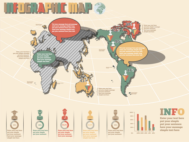 WORLD MAP INFOGRAPHICS 2 NEW STYLE - Vektor, kép