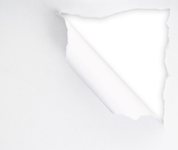 Torn paper sheet with an empty gap hole - Fotoğraf, Görsel