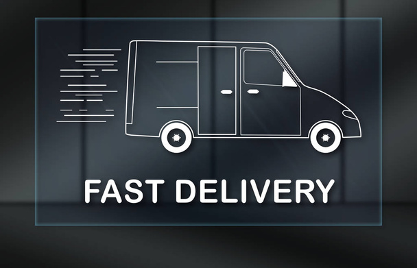 Fast delivery concept on dark background - Photo, Image