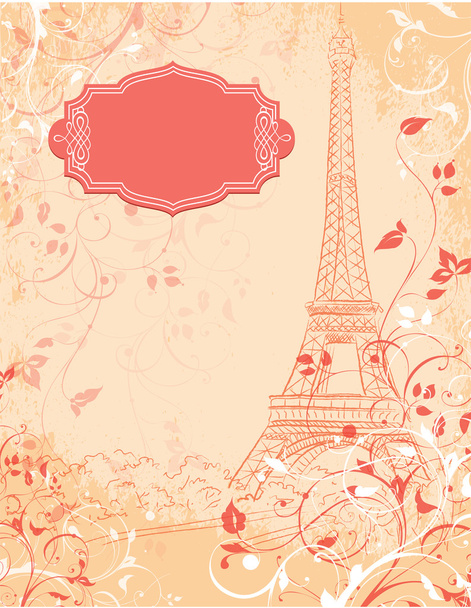 Paris, background with the Eiffel tower - Vector, afbeelding