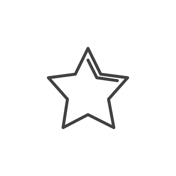 Stern, beliebtes Liniensymbol, Umrissvektorzeichen, lineares Stilpiktogramm auf weiß isoliert. Symbol, Logoabbildung. editierbarer Schlaganfall - Vektor, Bild
