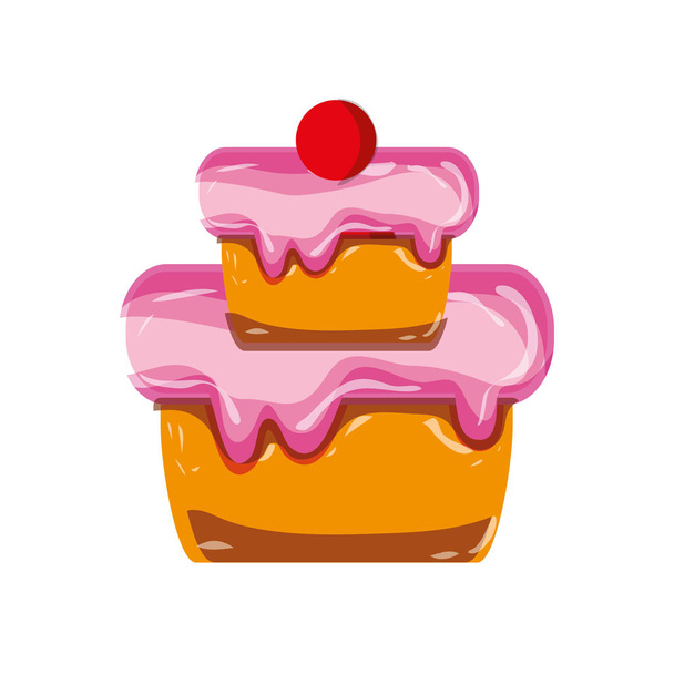 delicious cake sweet dessert food vector illustration - Vector, Image