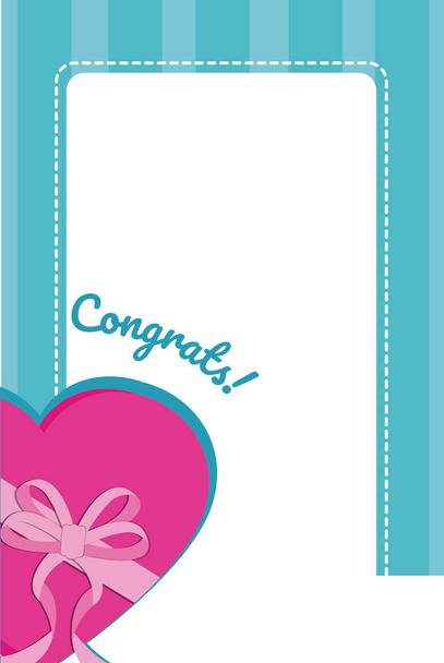 Congratulation blank note with gift box colorful vector illustration graphic design - Vettoriali, immagini