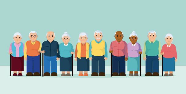 Groupe de personnes âgées dessins animés illustration vectorielle conception graphique
 - Vecteur, image
