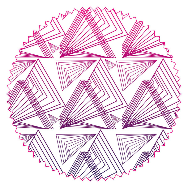 silueta kruh s vzor abstraktní tvary poza styl vektorové ilustrace - Vektor, obrázek