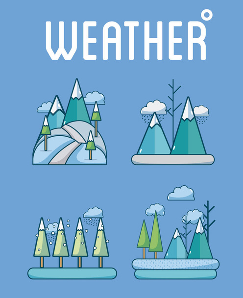 Conjunto de iconos meteorológicos colección vector ilustración diseño gráfico
 - Vector, imagen