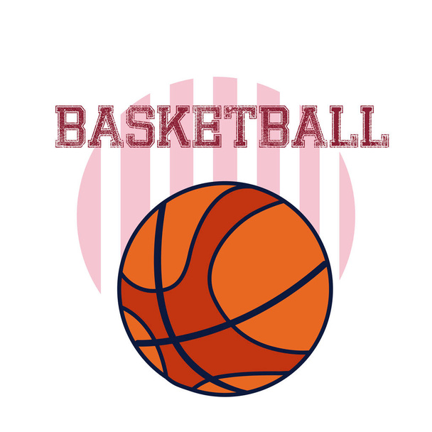 Μπάσκετ αθλητισμού μπάλα διανυσματικά εικονογράφηση Γραφιστικής - Διάνυσμα, εικόνα
