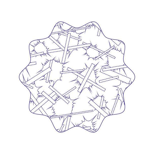 decimale vorm ster met abstracte memphis ontwerp achtergrond vectorillustratie - Vector, afbeelding