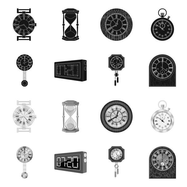 Illustration vectorielle de l'horloge et du signe horaire. Collection d'horloge et cercle symbole de stock pour le web
. - Vecteur, image