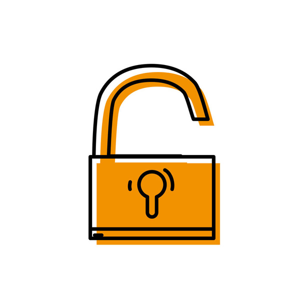 padlock object symbol to security protection vector illustration - Vector, Image