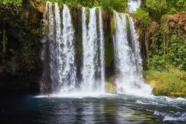 yumuşak su ile güzel kireç taşı şelale orman - Fotoğraf, Görsel
