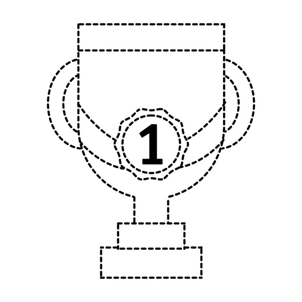 pisteviiva muoto cup palkinnon symboli voittaa kilpailun vektori kuva
 - Vektori, kuva