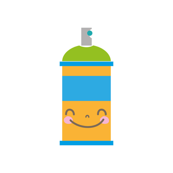colorful kawaii cute happy aerosol spray vector illustration - Vector, Image
