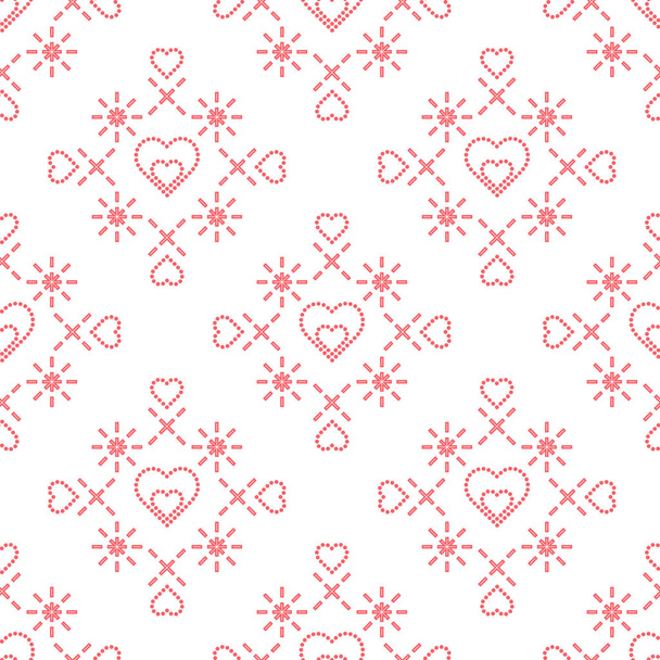 Cute seamless pattern with hearts. Happy Valentine's Day. Romantic background. Design for party card, paper, wrapping, fabric. - Vektor, obrázek